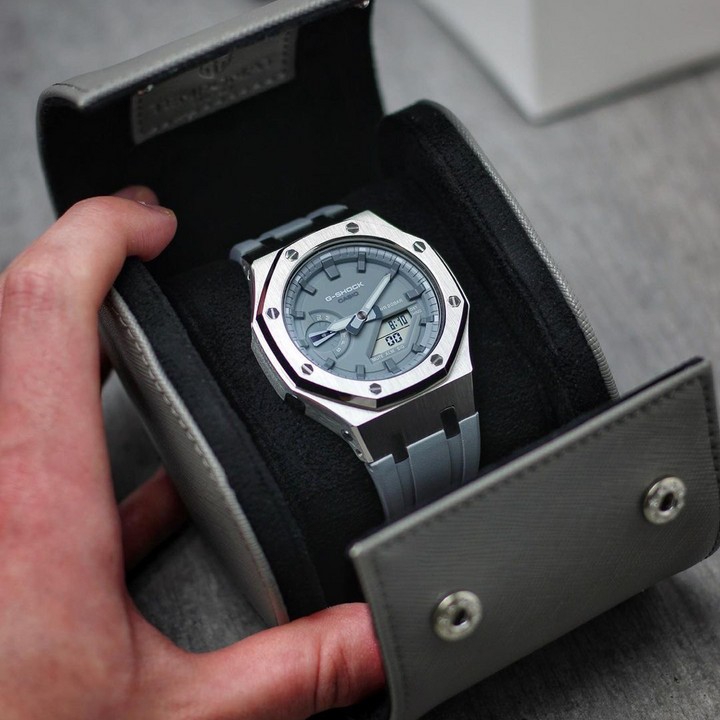 Tempomat Individual Grey Saffiano Leather Watchroll