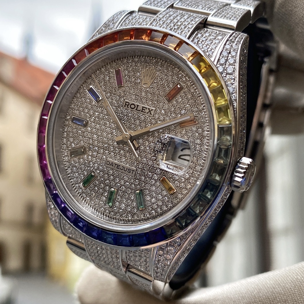 Rolex Datejust 41 Custom Rainbow Diamonds - 126300