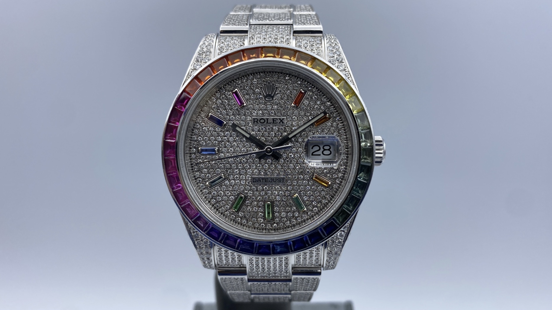 Rolex Datejust 41 Custom Rainbow Diamonds - 126300