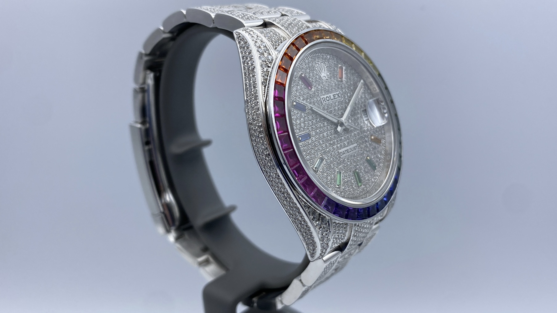 Rolex Datejust 41 Custom Rainbow Diamonds - 126300