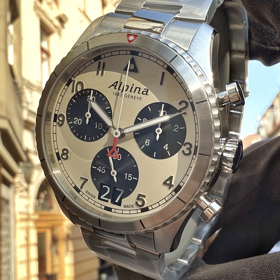 Alpina Startimer Pilot Chronograph Big Date Montre - AL-372WB4S26B