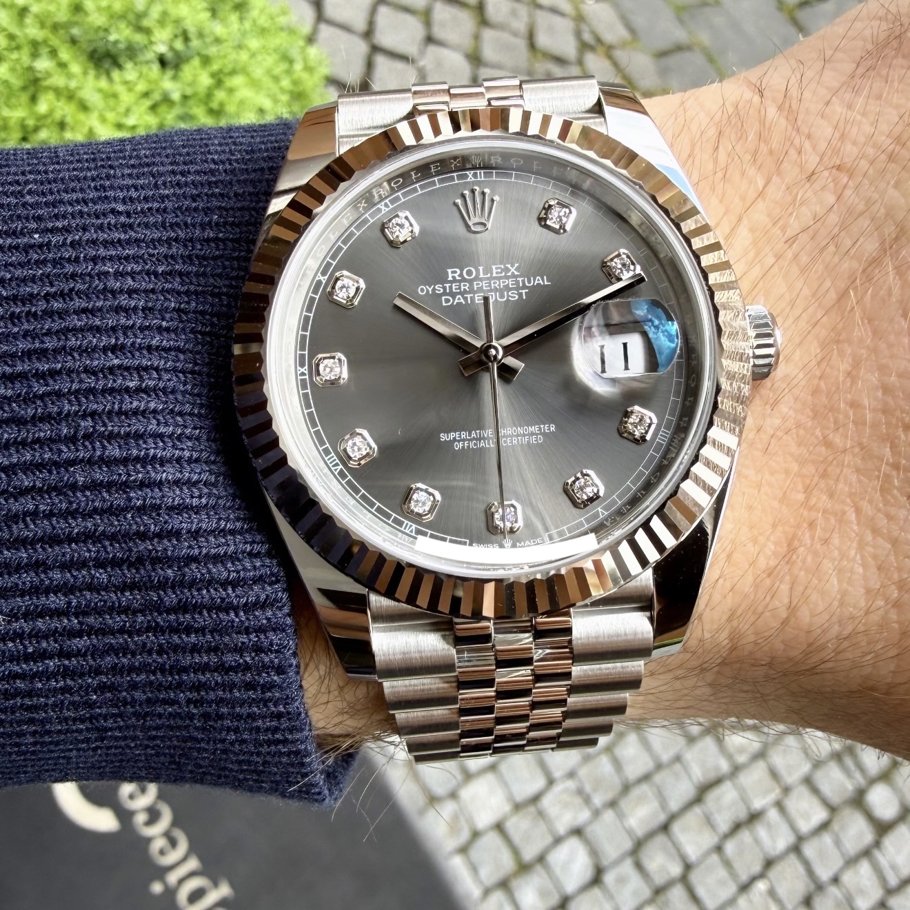 Rolex Datejust 41 Rhodium Grey Diamonds